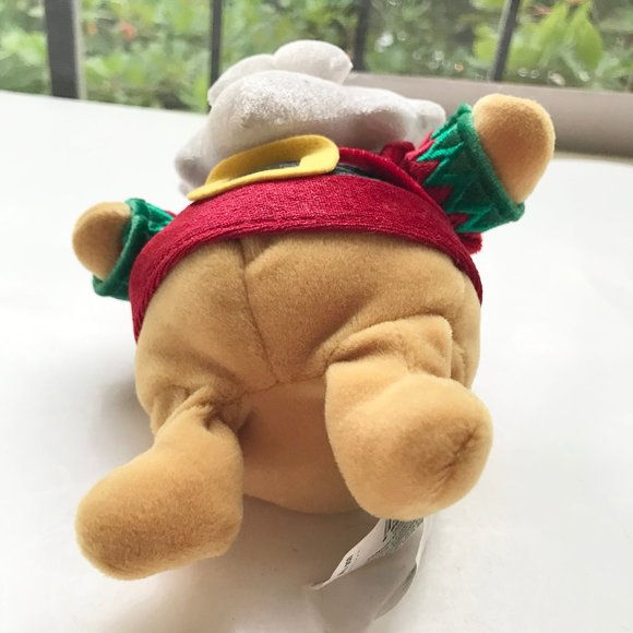 Vintage Disney Store Winnie the Pooh Christmas Santa Plush Stuffed Animal - Picture 8 of 12